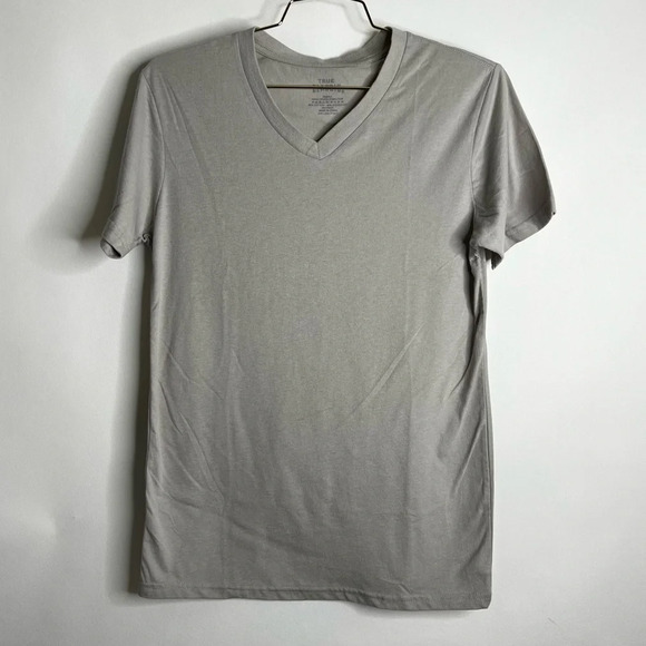 TRUE CLASSIC Tee Size Small Cotton Blend Short Sleeve Grey Gray V-Neck Comfy - Picture 1 of 3
